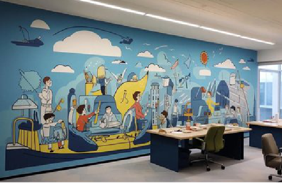  南漳办公室墙绘的特点。