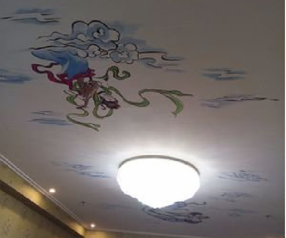 南漳如何快速绘制天花板上的手绘墙?